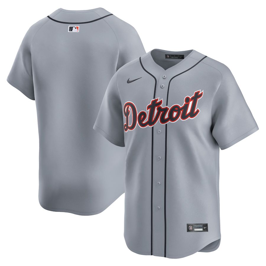 Men Detroit Tigers Blank Nike Gray Road Limited MLB Jersey